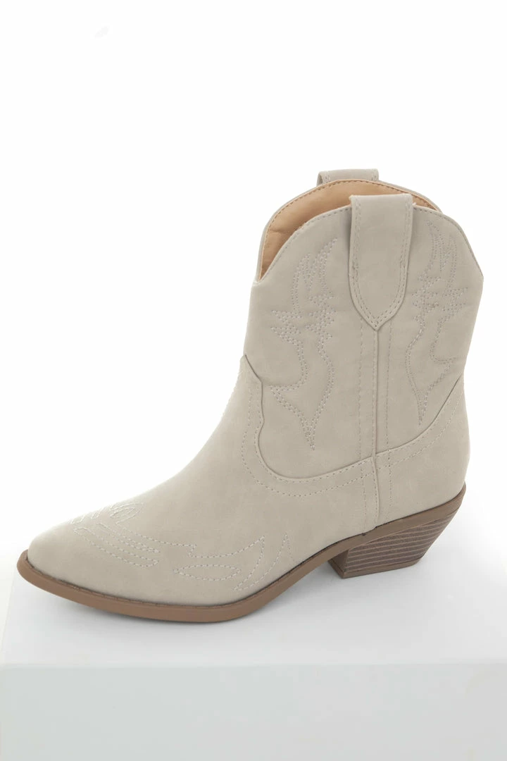 FORTUNE DYNAMIC Shoes Oatmeal Western Style Pointed Toe Booties 4 FORTUNE DYNAMIC Shoes Oatmeal Western Style Pointed Toe Booties