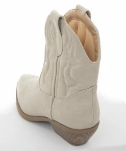 FORTUNE DYNAMIC Shoes Oatmeal Western Style Pointed Toe Booties 12 FORTUNE DYNAMIC Shoes Oatmeal Western Style Pointed Toe Booties