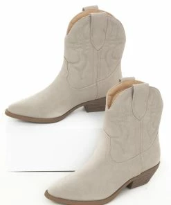 FORTUNE DYNAMIC Shoes Oatmeal Western Style Pointed Toe Booties 14 FORTUNE DYNAMIC Shoes Oatmeal Western Style Pointed Toe Booties