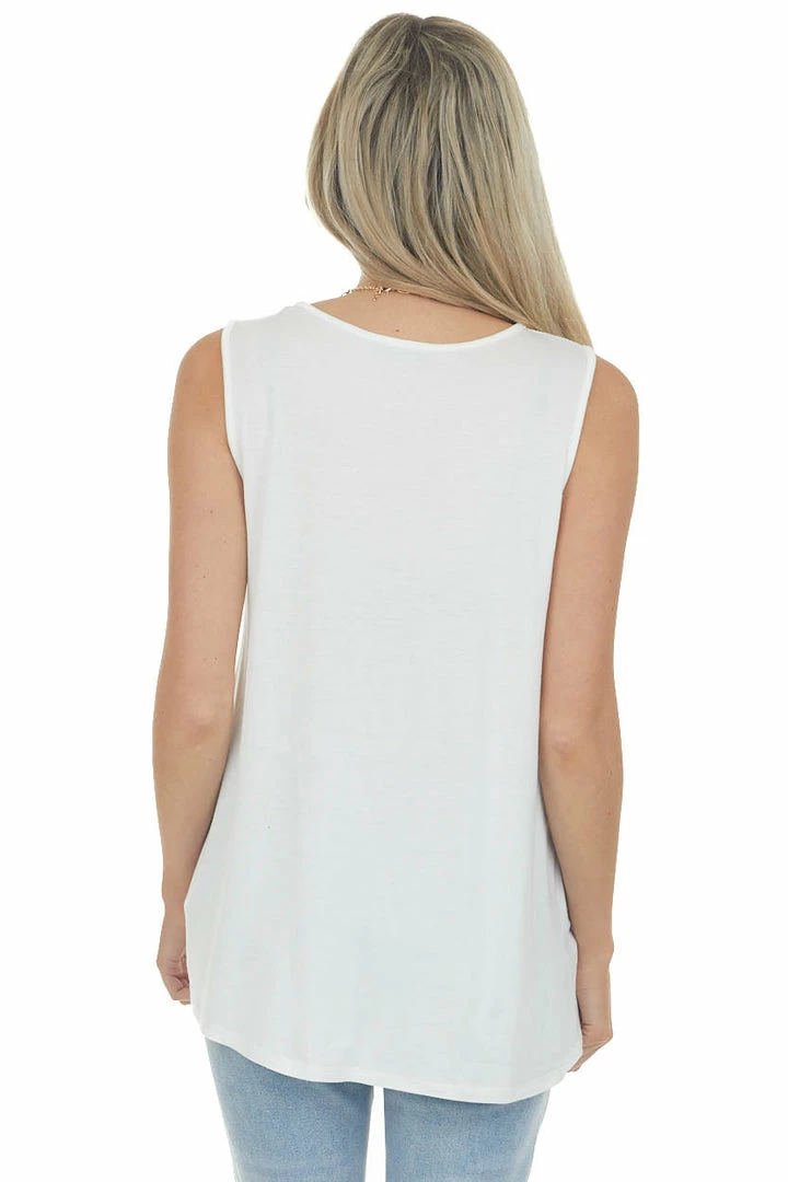 HEIMISH Off White Aztec Print Stretchy Muscle Knit Tee 8 HEIMISH Off White Aztec Print Stretchy Muscle Knit Tee