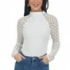 Aemi + Co Tops Off White Crochet Lace Long Sleeve Ribbed Top 1 Aemi + Co Tops Off White Crochet Lace Long Sleeve Ribbed Top