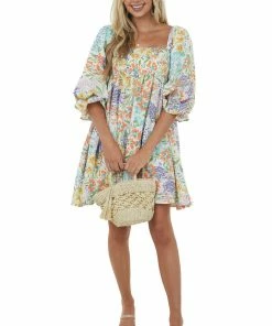 Sweet Lemon Off White Floral Puff Sleeve Babydoll Mini Dress 13 Sweet Lemon Off White Floral Puff Sleeve Babydoll Mini Dress