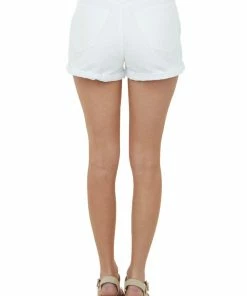 Cello Jeans Bottoms Off White High Rise Denim Mom Shorts