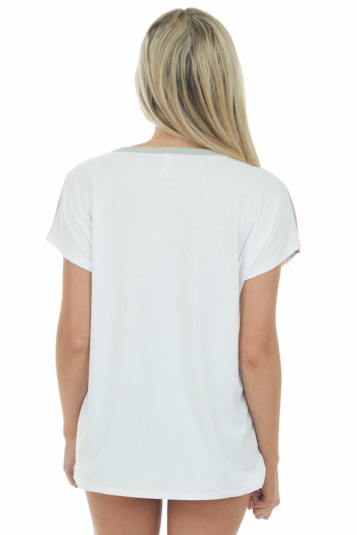 Vanilla Bay Off White Ribbed Colorblock Dolman Sleeve Top Tops 7 Vanilla Bay Off White Ribbed Colorblock Dolman Sleeve Top Tops