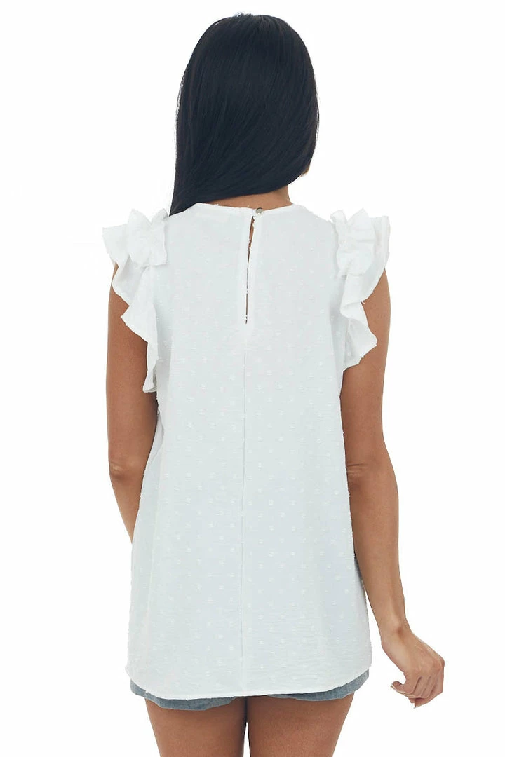 143 Story Off White Swiss Dot Ruffle Sleeve A Line Top Tops 7 143 Story Off White Swiss Dot Ruffle Sleeve A Line Top Tops