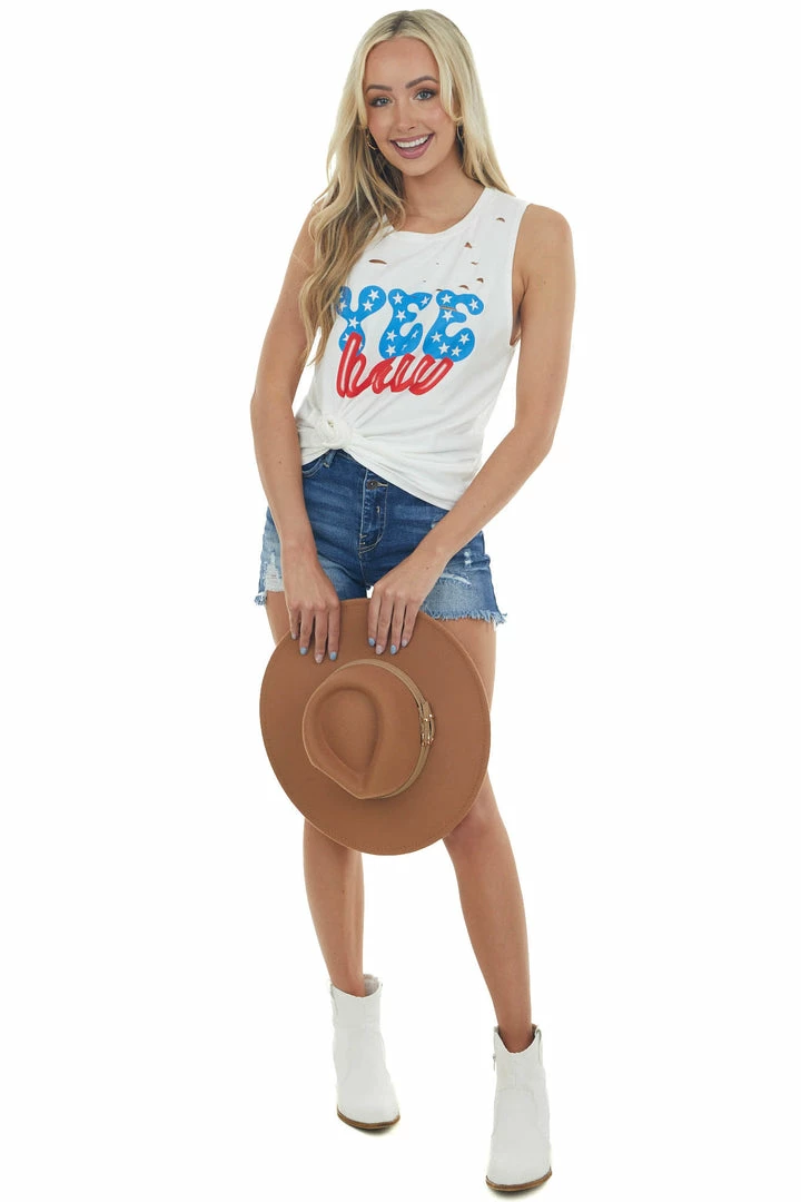 Zutter Off White 'Yee Haw' Laser Cut Graphic Tank Top Tops 5 Zutter Off White 'Yee Haw' Laser Cut Graphic Tank Top Tops