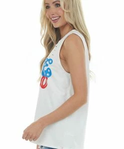 Zutter Off White 'Yee Haw' Laser Cut Graphic Tank Top Tops 11 Zutter Off White 'Yee Haw' Laser Cut Graphic Tank Top Tops