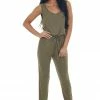 Lush Clothing Olive Sleeveless Stretchy Knit Jumpsuit With Waist Tie Dresses 2 Lush Clothing Olive Sleeveless Stretchy Knit Jumpsuit With Waist Tie Dresses