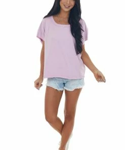 BiBi Orchid Kimono Sleeve Open Back Detail Knit Top