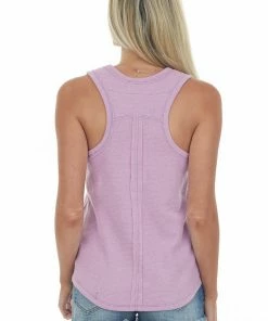 143 Story Orchid Thermal Knit Tank Top With Racerback