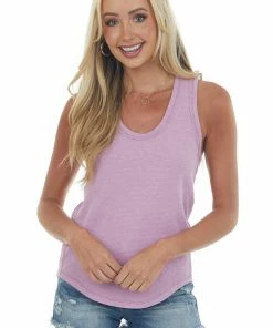 143 Story Orchid Thermal Knit Tank Top With Racerback