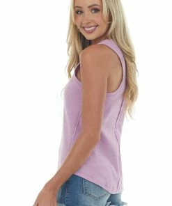 143 Story Orchid Thermal Knit Tank Top With Racerback