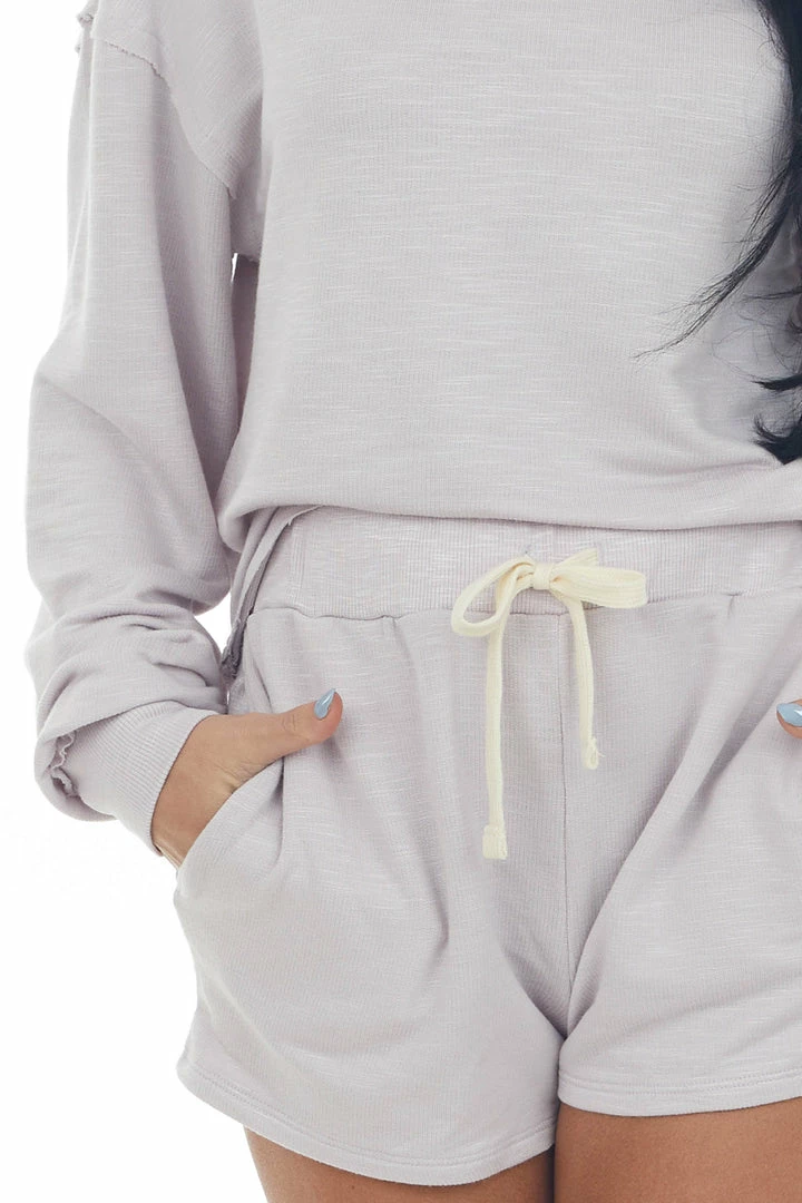 HYFVE Tops Pale Lavender Long Sleeve Knit Top And Shorts Set 8 HYFVE Tops Pale Lavender Long Sleeve Knit Top And Shorts Set