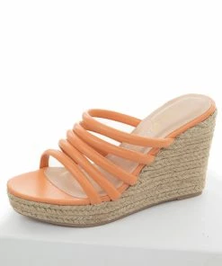 Chinese Laundry Papaya Strappy Slip On Espadrille Wedges Shoes