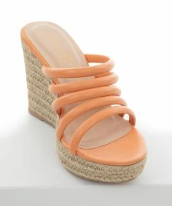 Chinese Laundry Papaya Strappy Slip On Espadrille Wedges Shoes