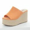 FORTUNE DYNAMIC Papaya Suede Slip On Espadrille Wedge Shoes