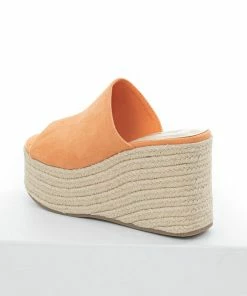 FORTUNE DYNAMIC Papaya Suede Slip On Espadrille Wedge Shoes 11 FORTUNE DYNAMIC Papaya Suede Slip On Espadrille Wedge Shoes