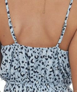 Ces Femme Pastel Blue Leopard Print Surplice Woven Jumpsuit 13 Ces Femme Pastel Blue Leopard Print Surplice Woven Jumpsuit