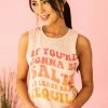 Blume+Co Tops Peach 'Salty At Least Bring Tequila' Tank Top