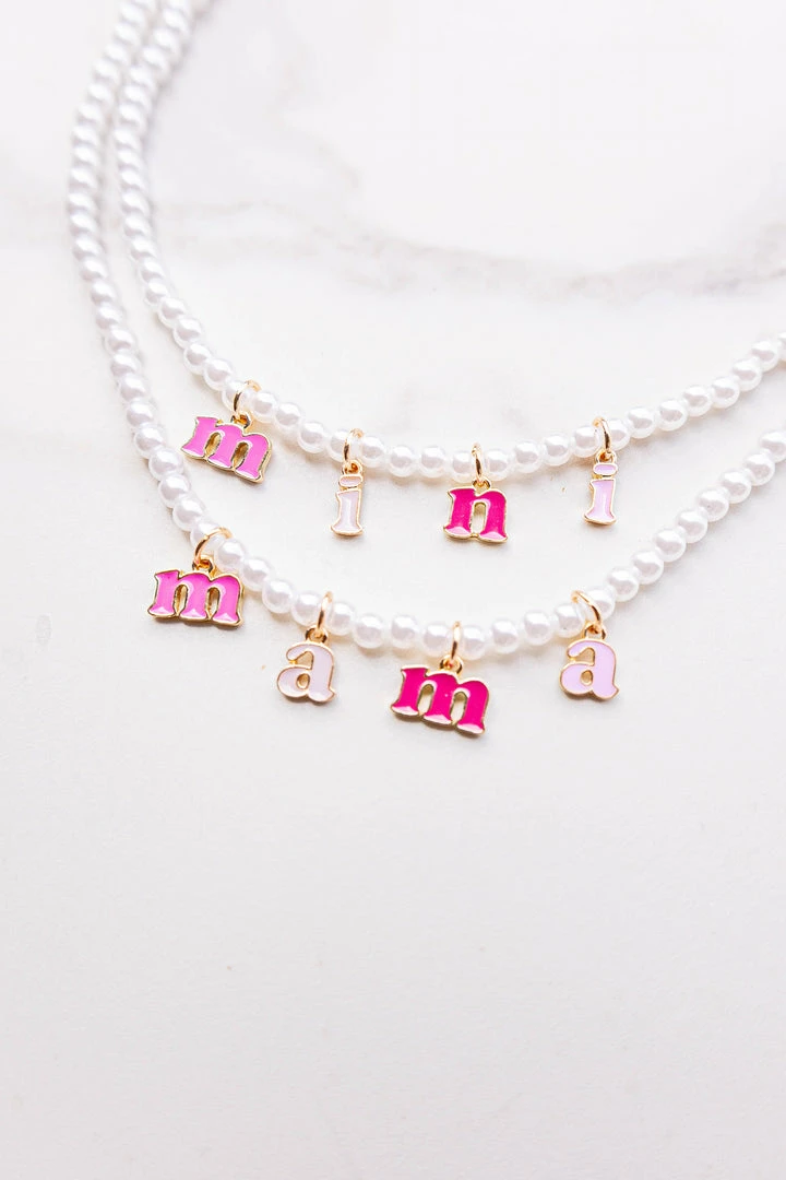 Fashion City Pearl Mama And Mini Letter Charm Necklace Set Accessories 3 Fashion City Pearl Mama And Mini Letter Charm Necklace Set Accessories