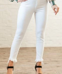 Cello Jeans Pearl High Rise Fraying Skinny Cropped Jeans