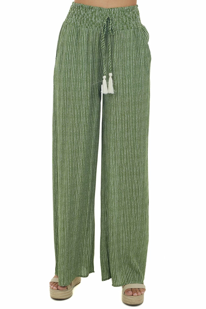 L Love Bottoms Pistachio Printed High Rise Wide Leg Pants 6 L Love Bottoms Pistachio Printed High Rise Wide Leg Pants