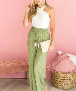 L Love Bottoms Pistachio Printed High Rise Wide Leg Pants 9 L Love Bottoms Pistachio Printed High Rise Wide Leg Pants