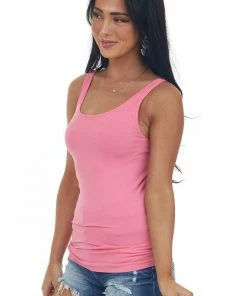 Nikibiki Tops Punch Pink Seamless Long Tank Top