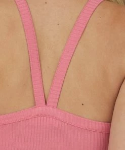 ZENANA Tops Punch V Neck Stretchy Ribbed Fitted Tank Top