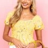 Lush Clothing Retro Yellow Floral Smocked Ruffle Top 1 Lush Clothing Retro Yellow Floral Smocked Ruffle Top