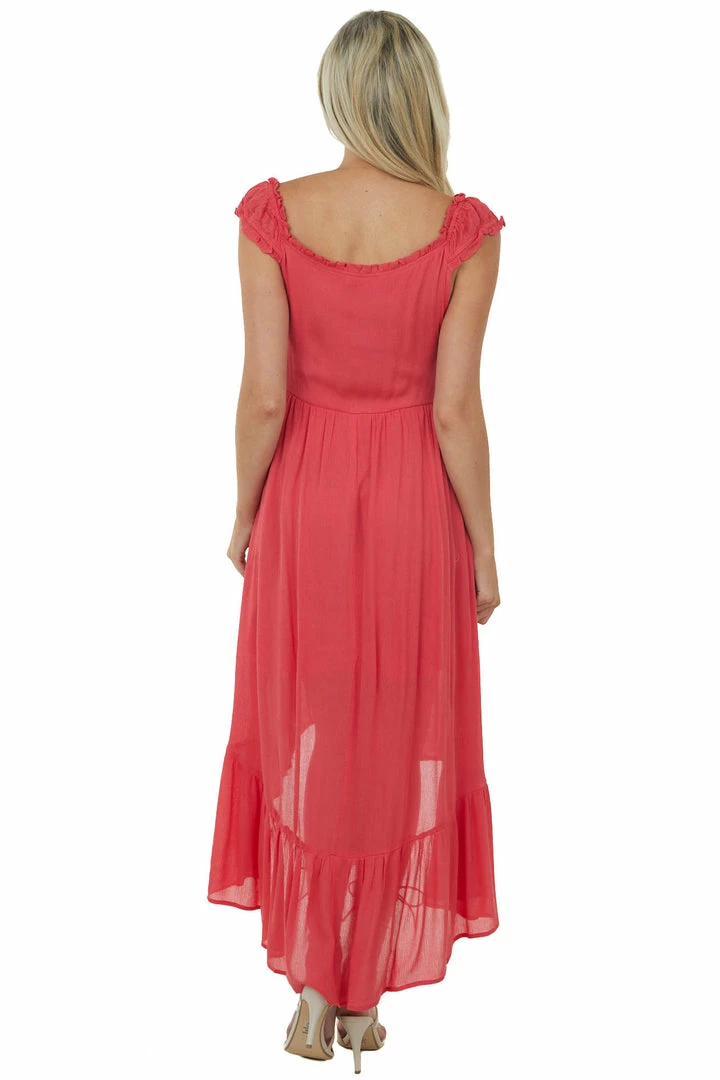 Umgee Dresses Rich Watermelon Cap Sleeve High Low Dress 7 Umgee Dresses Rich Watermelon Cap Sleeve High Low Dress