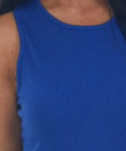 Celeste Design Royal Blue Basic Ribbed Knit Fitted Tank Top 13 Celeste Design Royal Blue Basic Ribbed Knit Fitted Tank Top