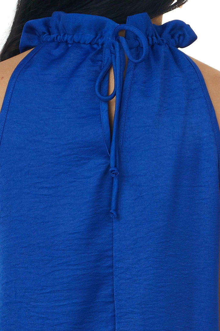 FSL APPAREL Royal Blue Sleeveless Halter Top With Keyhole 10 FSL APPAREL Royal Blue Sleeveless Halter Top With Keyhole