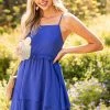 Peach Love Dresses Royal Blue Tiered Mini Dress With Ruffle Detail