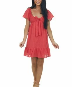 Lush Clothing Ruby Bow Tie Smocked Babydoll Textured Dress 9 Lush Clothing Ruby Bow Tie Smocked Babydoll Textured Dress