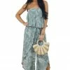 Kori America Sage Printed Strapless Layered Jumpsuit