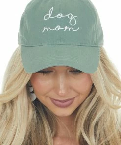 David And Young Accessories Sage Script 'Dog Mom' Graphic Baseball Cap