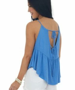 Peach Love Sapphire Halter Neck Back Cut Out Babydoll Knit Tank Tops 11 Peach Love Sapphire Halter Neck Back Cut Out Babydoll Knit Tank Tops