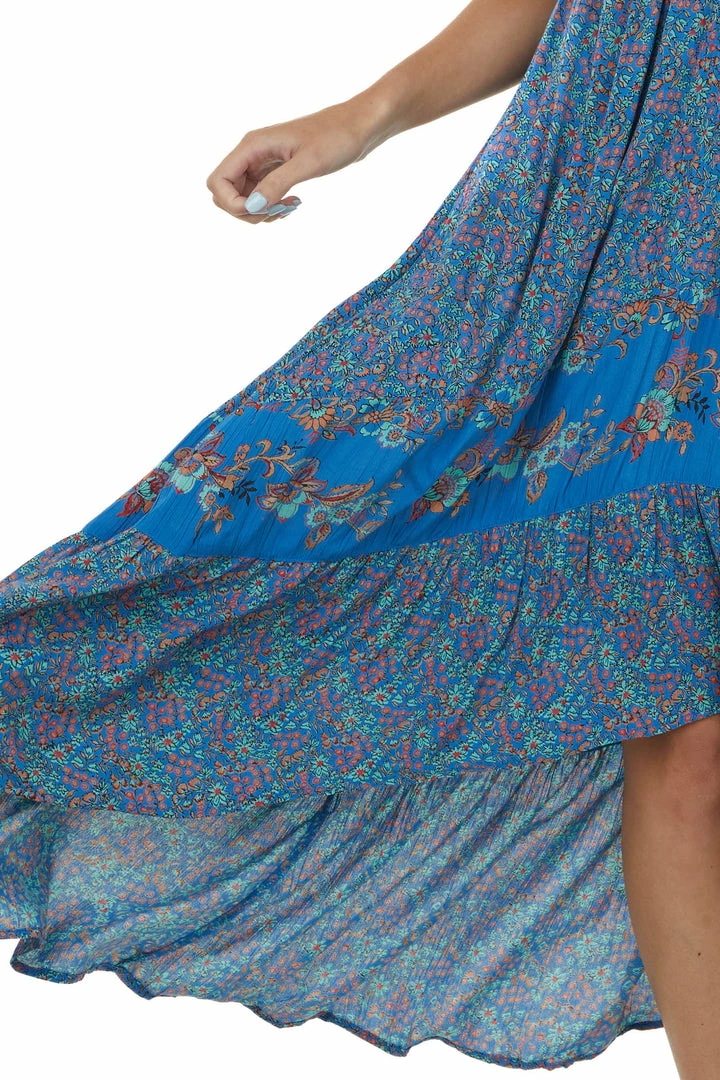 ANGIE Sapphire High Low Floral Sleeveless Maxi Dress 10 ANGIE Sapphire High Low Floral Sleeveless Maxi Dress