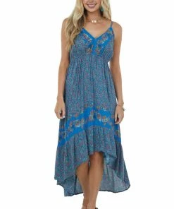 ANGIE Sapphire High Low Floral Sleeveless Maxi Dress 12 ANGIE Sapphire High Low Floral Sleeveless Maxi Dress