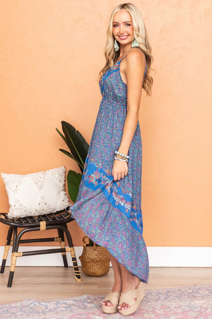 ANGIE Sapphire High Low Floral Sleeveless Maxi Dress 4 ANGIE Sapphire High Low Floral Sleeveless Maxi Dress