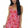 Peach Love Dresses Scarlet Floral Print Babydoll Mini Dress