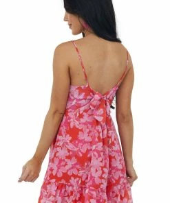 Peach Love Dresses Scarlet Floral Print Babydoll Mini Dress