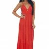 Timing Scarlet Floral Sleeveless V Neck Woven Maxi Dress 2 Timing Scarlet Floral Sleeveless V Neck Woven Maxi Dress