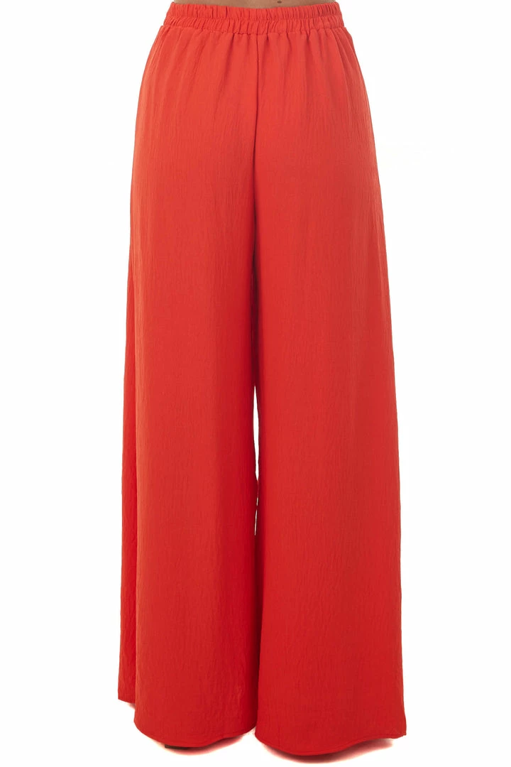 Ces Femme Scarlet Front Slit Wide Leg Pleated Pants Bottoms 7 Ces Femme Scarlet Front Slit Wide Leg Pleated Pants Bottoms