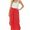 Jodifl Scarlet Smocked Waist Maxi Skirt With Curved Hem