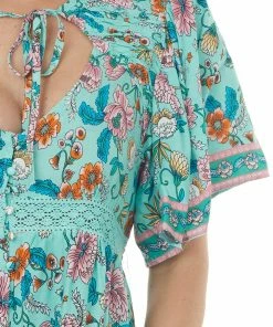 Umgee Seafoam Floral Print Button Up Maxi Dress Dresses 13 Umgee Seafoam Floral Print Button Up Maxi Dress Dresses