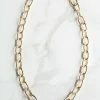 Boho Love Shiny Gold Metallic Large Link Chain Necklace