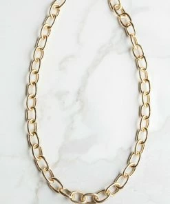 Boho Love Shiny Gold Metallic Large Link Chain Necklace