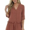 Wishlist Sienna Button Down Peplum Mini Dress With Chest Pockets